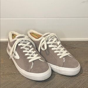 Lucky Brand Dessah Womens Lace Up Faux Fur Lining Suede Sneakers Size 10